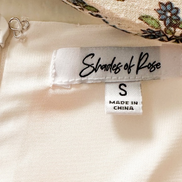 Shades of Rose White Chiffon Flowy Garden Floral Lottie Mini Dress Size Small - Picture 3 of 3